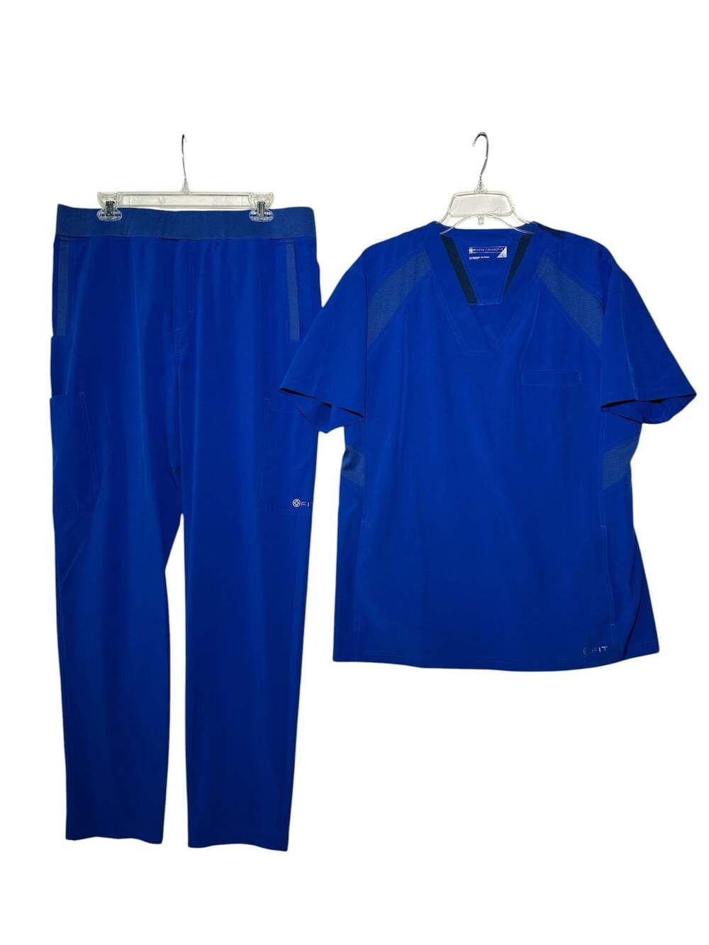 White Cross FIT Men's V-Neck Scrub Set Style 2266 Royal Blue Size L